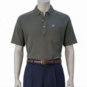 Vtg 70s Da Vinci California Knit Polo Shirt L Large Wool Feel Retro Mod USA Mens